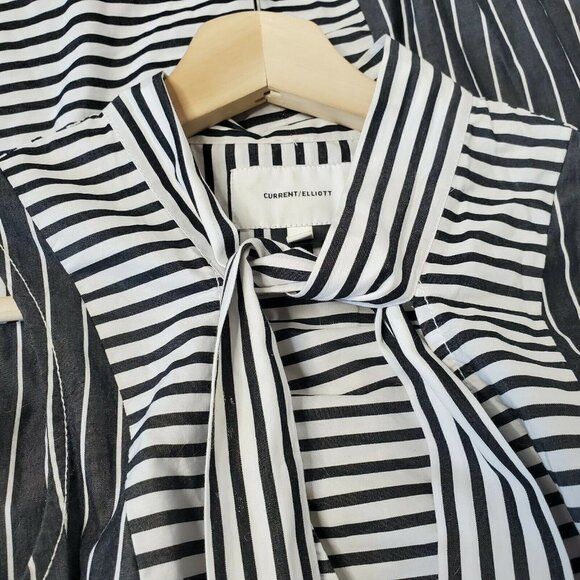Current/Elliot Women's Size 1 Striped Dress Midi Cotton - Picture 5 of 6